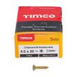 200 x TIMCO Solo Countersunk Gold Woodscrews - 4.0 x 20