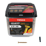 1200 x TIMCO Velocity Premium Multi-Use Countersunk Gold Woodscrews - 4.0 x 40