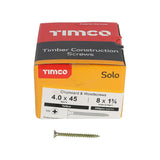 200 x TIMCO Solo Countersunk Gold Woodscrews - 4.0 x 45