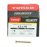 200 x TIMCO Velocity Premium Multi-Use Countersunk Gold Woodscrews - 4.0 x 45