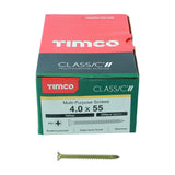 200 x TIMCO Classic Multi-Purpose Countersunk Gold Woodscrews - 4.0 x 55