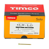 1000 x TIMCO Solo Countersunk Gold Woodscrews - 4.0 x 60