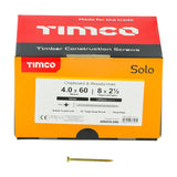 1000 x TIMCO Solo Countersunk Gold Woodscrews - 4.0 x 60