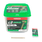 500 x TIMCO C2 Strong-Fix Multi-Purpose Premium Countersunk Gold Woodscrews - 4.0 x 70