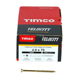 200 x TIMCO Velocity Premium Multi-Use Countersunk Gold Woodscrews - 4.0 x 70