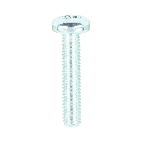 100 x TIMCO Machine Pan Head Silver Screws - M4 x 20