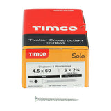 200 x TIMCO Solo Countersunk Silver Woodscrews - 4.5 x 60