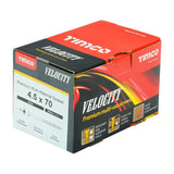 200 x TIMCO Velocity Premium Multi-Use Countersunk Gold Woodscrews - 4.5 x 70