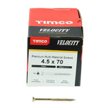 200 x TIMCO Velocity Premium Multi-Use Countersunk Gold Woodscrews - 4.5 x 70