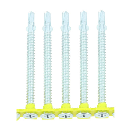 500 x TIMCO Collated Self-Drilling Wing-Tip Steel to Timber Light Section Silver Screws  - 4.8 x 65