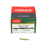 200 x TIMCO Classic Multi-Purpose Countersunk Gold Woodscrews - 5.0 x 35