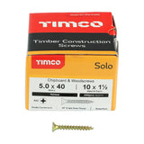 200 x TIMCO Solo Countersunk Gold Woodscrews - 5.0 x 40