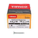 200 x TIMCO Solo Countersunk Silver Woodscrews - 5.0 x 40