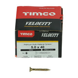 200 x TIMCO Velocity Premium Multi-Use Countersunk Gold Woodscrews - 5.0 x 40