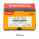 1000 x TIMCO Solo Countersunk Gold Woodscrews - 5.0 x 50