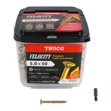 600 x TIMCO Velocity Premium Multi-Use Countersunk Gold Woodscrews - 5.0 x 50