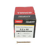 200 x TIMCO Velocity Premium Multi-Use Countersunk Gold Woodscrews - 5.0 x 60