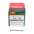 200 x TIMCO Classic Multi-Purpose Countersunk Gold Woodscrews - 5.0 x 75