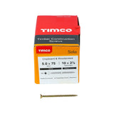 200 x TIMCO Solo Countersunk Gold Woodscrews - 5.0 x 75