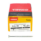 100 x TIMCO Solo Countersunk Silver Woodscrews - 5.0 x 90