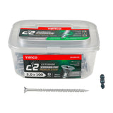 80 x TIMCO C2 Exterior Multi-Purpose Premium Countersunk Silver Woodscrews - 5.0 x 100