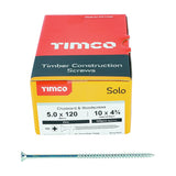 100 x TIMCO Solo Countersunk Silver Woodscrews - 5.0 x 120