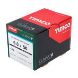 200 x TIMCO Classic Multi-Purpose Countersunk A2 Stainless Steel Woodcrews - 6.0 x 50