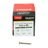 200 x TIMCO Velocity Premium Multi-Use Countersunk Gold Woodscrews - 6.0 x 50