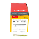 200 x TIMCO Solo Countersunk Gold Woodscrews - 6.0 x 70