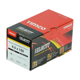 100 x TIMCO Velocity Premium Multi-Use Countersunk Gold Woodscrews - 6.0 x 150