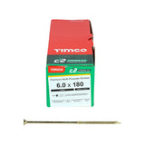 100 x TIMCO C2 Strong-Fix Multi-Purpose Premium Countersunk Gold Woodscrews - 6.0 x 180