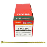 100 x TIMCO C2 Clamp-Fix Multi-Purpose Premium Countersunk Gold Woodscrews - 6.0 x 200