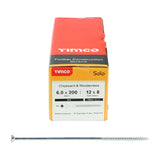 100 x TIMCO Solo Countersunk Silver Woodscrews - 6.0 x 200