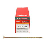 50 x TIMCO C2 Clamp-Fix Multi-Purpose Premium Countersunk Gold Woodscrews - 8.0 x 225