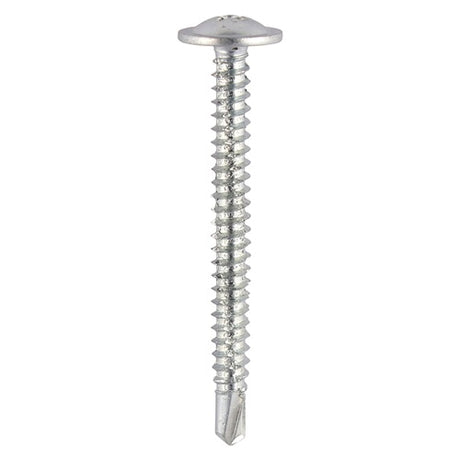 200 x TIMCO Baypole Screws Wafer Flange PH Self-Drilling Point Zinc - 4.8 x 40