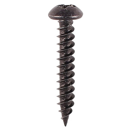 15 x TIMCO Twin-Threaded Round Head Black Woodscrews - 8 x 1