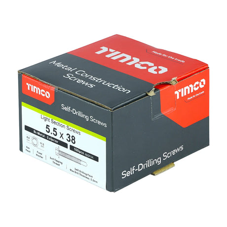100 x TIMCO Self-Drilling Light Section A2 Stainless Steel Bi-Metal Screws - 5.5 x 38