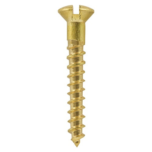 200 x TIMCO Solid Brass Round Head Woodscrews - 6 x 1