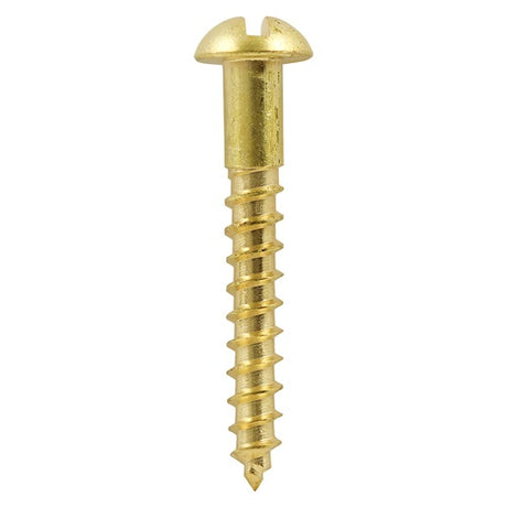 200 x TIMCO Solid Brass Round Head Woodscrews - 6 x 1