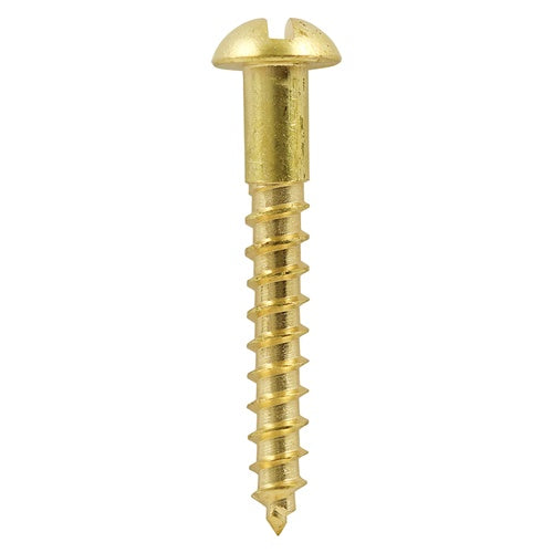 200 x TIMCO Solid Brass Round Head Woodscrews - 8 x 1 1/2