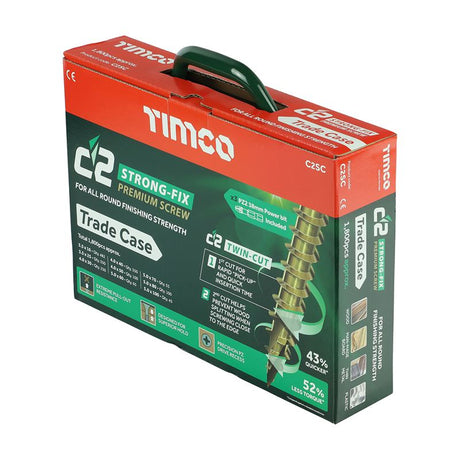 TIMCO C2 Strong-Fix Multi-Purpose Premium Countersunk Gold Woodscrews Assorted Case - 1,798 pcs