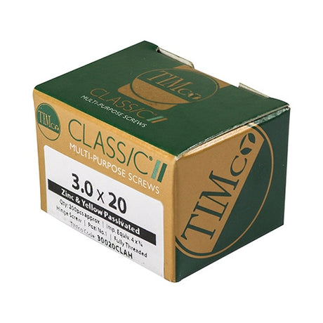 200 x TIMCO Classic Multi-Purpose Reduced Head Countersunk Gold Piano Hinge Woodscrews - 3.0 x 20