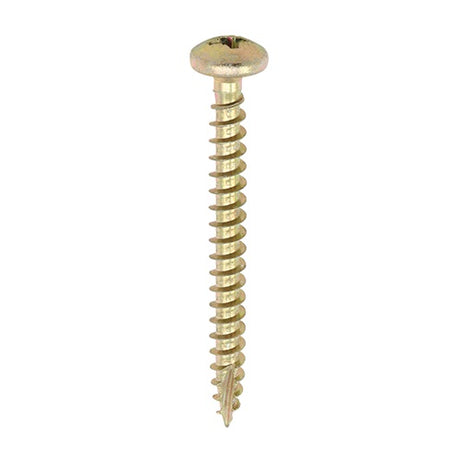 200 x TIMCO Classic Multi-Purpose Pan Head Gold Woodscrews - 4.0 x 25