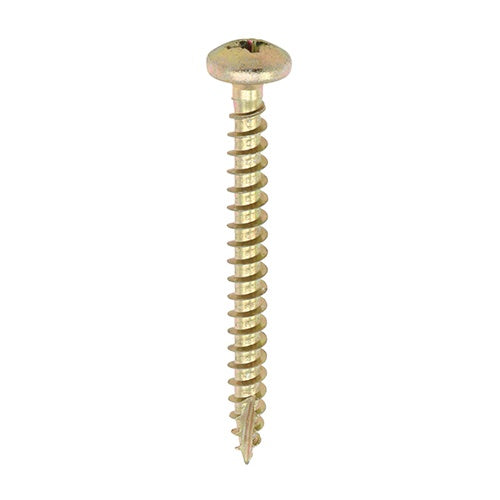 200 x TIMCO Classic Multi-Purpose Pan Head Gold Woodscrews - 4.0 x 50