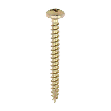 200 x TIMCO Classic Multi-Purpose Pan Head Gold Woodscrews - 4.0 x 25