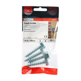 4 x TIMCO Coach Screws Hex Head Silver  - 10.0 x 50