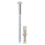 Pair of - TIMCO Coach Screw & Nylon Plugs Zinc - 6.0 x 80