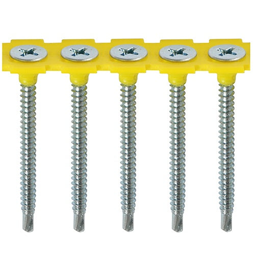 1000 x TIMCO Collated Drywall Self-Drilling Bugle Head Silver Screws - 3.5 x 35