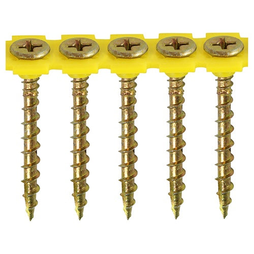 1000 x TIMCO Collated Solo Countersunk Gold Woodscrews - 4.2 x 40