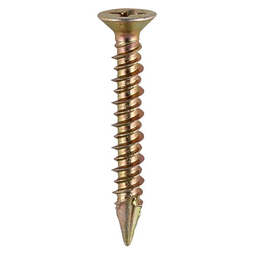 1000 x TIMCO Window Fabrication Screws Countersunk PH High-Low Thread Slash Point Yellow - 4.3 x 25